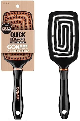 Conair Quick Blow-Dry Copper Collection, Flexi-Head Vent Brush, Hair Brush, 1 count