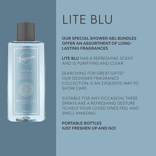 Designer Fragrances Men's 250ml Assorted Shower Gels Bundle - Each Pack Includes 2 x Lite Blu, 2 x One Billion, 2 x Savore - For Instant Freshness, Revitalizing, Hydrating, Long Lasting Smell - Image 7