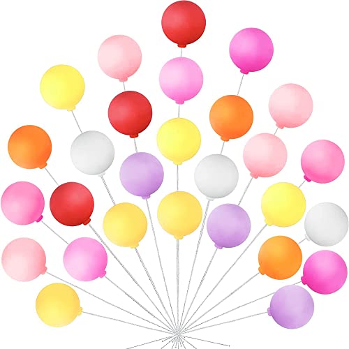 Topper De GâTeau De Ballon 32 PièCes Cupcakes Toppers Balle GâTeau Diy Boules Boules De DéCoration De GâTeau DéCoration De GâTeau Bricolage DéCoration De Fournitures De Mariage D'Anniversaire (A) Cover