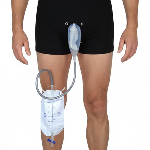 Sistema orinatoio maschile con sacca per le gambe, dispositivo per