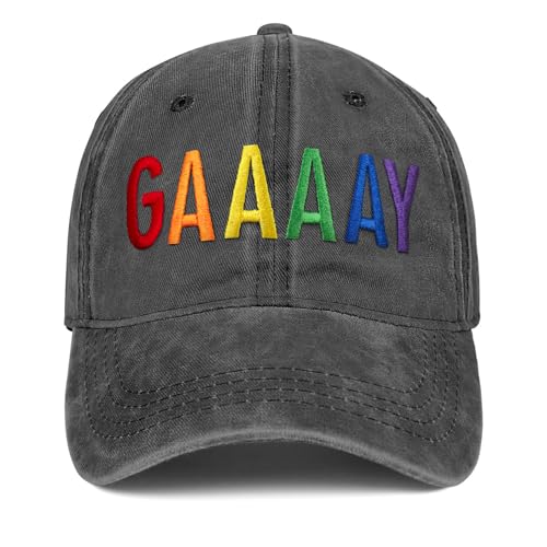 Image of Gay Pride Trucker Hat for Men and Women Rainbow LGBT Embroidered Adjustable Washable Baseball Cap Accessories Gifts