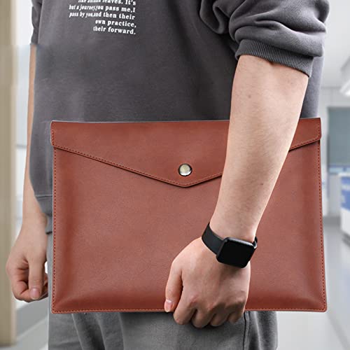 VANRA 1 pasta de arquivo de couro PU A4 porta-documentos envelope impermeável portfólio organizador