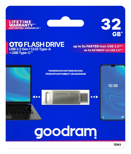 Goodram Oda3-0320S0R1 Chiavetta Dualdrive Otg 32Gb Usb 3.2+Type C