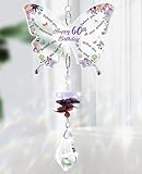 Funnli 60th Birthday Gifts for Women Crystal Suncatcher, 60th Birthday Decorations for Woman, 60 Year Old Bday Gift for Friends Sister Mom Grandma Window Hangings Home Decoration