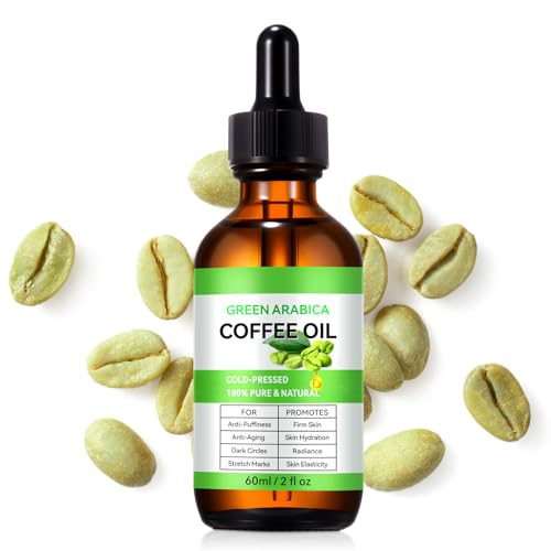 Green Coffee Bean Oil 60ml - Green Coffee Oil for Face & Body, Pure & Natural Carrier Oils for Skincare & Hair Care, Encourage Fuller hair Thickening, Skin Hydration & Hair Shine, Dark Circle Reducer