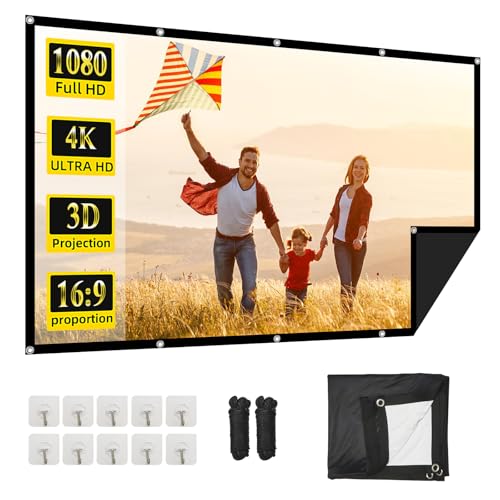 Projector Screen, Outdoor Projector Screen, Washable & Foldable - Ideal