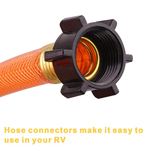 Derpipe Black Water Flushing Hose - Rv Water Tank Cleaning Hose, 5/8" X 20 Foot, Orange #TOP2