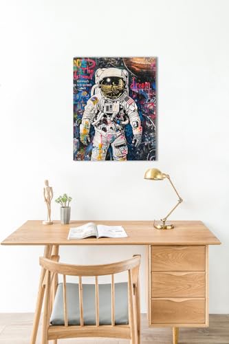 Ypxzzj Banksy Framed Graffiti Astronaut Canvas Wall Art Spaceman Posters Prints Pictures Wall Decor Modern Abstract Street Graffiti Painting Artwork for Living Room Home Decor Ready to Hang - Image 7