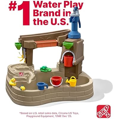 Step 2 Pump & Splash Discovery Pond Water Table, Kids Water Sensory Activity Pool, Summer Outdoor Toys, 10 Piece Toy Accessories, For Toddlers 2+ Years Old