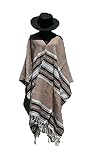Sharpshooter Clint Eastwood Western Black Cowboy Hat & Sandy Brown Poncho Set (X-Large Black Hat & S