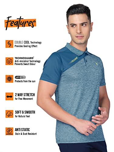 Image of TECHNOSPORT Men's Polyester Slim Fit T-Shirt