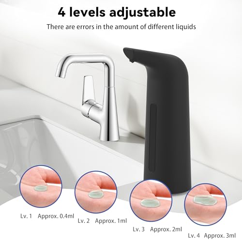 Image of Automatic Soap Dispenser, 13oz /400ml for Bathroom & Kitchen No Touch | Plastic Material Soap Holder,4-Level Adjustable Touchless Hand Soap Dispenser ,Battery Operated Electric Dispenser
