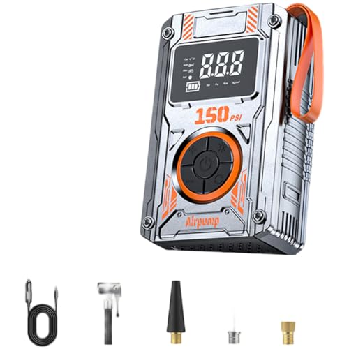 Moliuoly Bomba de aire portátil inalámbrica para coche, estilo Mecha Punk, con batería de litio de 4000 mAh para neumáticos