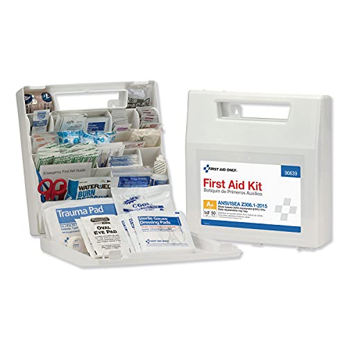 First Aid Only 90639 ANSI A+ 2015 and OSHA Compliant First Aid Kit, 50-Person Emergency First Aid Kit for Business, Home, Car, and Worksites, 183 Pieces