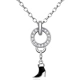 precio botas 707 tactical gear collar largo: 70 cm Morella Collar Charms de Acero Inoxidable 70 cm y Colgante Charms Botas para Damas, en Bolsa de Terciopelo
