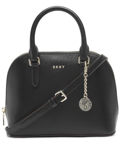 DKNY Women's Bryant Dome Satchel, Black/Gold, One Size