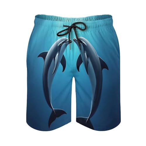 Swim Beach Shorts for Men, Mesh Lining Swimming Trunks with Drawstring Summer Bathing Suit Board Shorts