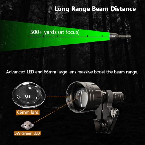 Spale Xh-06 Long Range Green Light Hunting Flashlight for Hog Varmint - image 2