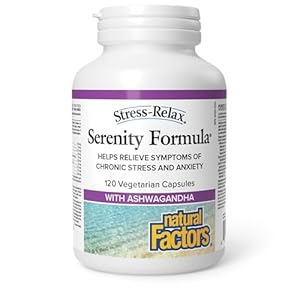 Natural Factors Stress-Relax Serenity Formula, 120 vegetarian capsules, With Ashwagandha, Siberian Ginseng, Lavender and Rhodiola, Helps to Relieve Symptoms of Stress and Anxiety
