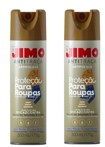 kit 2 Jimo Anti Traça Proteção Para Roupas Sem Cheiro Aerossol 300Ml