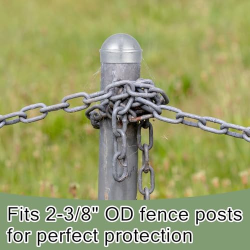 Image of Yaocom 20 Pcs 2-3 /8 inch Chain Link Fence Post Cap Round Dome External Post Caps Aluminum Chain Link Only Use for Outside Diameter Outdoor Fence Parts, Silver
