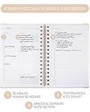 ZICOTO Aesthetic Daily Planner And Notebook With Hourly Schedule - Beautiful Spiral To do List Notepad For Work/Home to Organize Tasks And Appointments - Stylish School/Office Supplies Book For Women