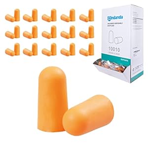 ANDANDA PAMPAS Bouchon d’Oreille, Lot de 200 Paires, Protection Auditive Anti Bruit SNR 37dB, Mousse Douce, Léger, Reutilisable, Anti Ronflement, Boule quies Pour Dormir, Voyager, Étudier, Travailler