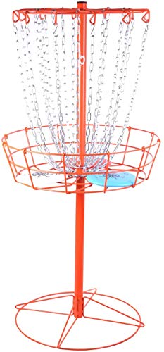 Disc Golf Basket with 3 Disc, Portable Metal Disc Golf Target, Flying Disc Golf Practice Basket Indoor & Outdoor, Orange - Thumbnail 5