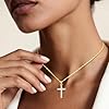 Weviway 14K Gold Plated Cross Necklaces for Women - Dainty Cubic Zirconia Cross Pendants, Christian Faith Jewellery, Religious Crucifix Purity Necklace #3