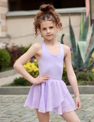 Zaclotre Dance Leotard for Girls Toddler Sleeveless Hollow Back Ballet Dress Outfit with Removable Skirt Combo