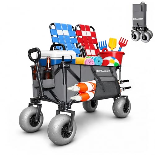 X800 Heavy Duty Beach Wagon with 9" Balloon Wheels for Sand by Deralumer - Used condition - US$99.00