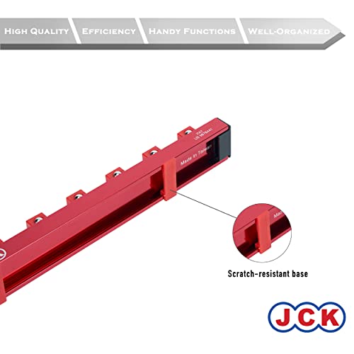 Jck Professional Quality Aluminum Socket Organizer (1/2" Socket) With Special Designed Strip & 360 Degree Rotary Positioning Studs Red For Metric/Imperial Tool Organizer Secure Socket Storage Toolbox #TOP5