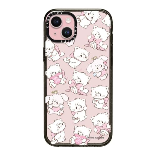 CASETiFY �C���p�N�g iPhone 15 Plus �P�[�X [MIL�K�i���� (4x MIL-STD-810G) / 2.5m����̗����������N���A] - Mousse & Cammy Pattern - �N���A �u���b�N