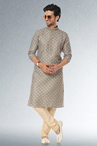 Indian Pakistani Men's Cotton Party Festive Ethnic Wear Tunic Kurta Pajama Dress Set4