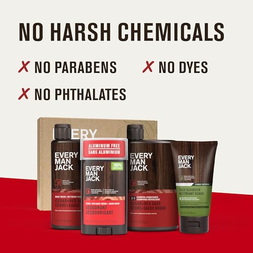 image for Every Man Jack Men's Bath and Body Gift Set - Cedar & Red Sage Scent -