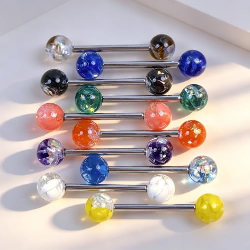 FIRSAUKI 14G Flexible Plastic Tongue Ring Stainless Steel Tongue Barbell by FIRSAUKI - Used condition - Image 5