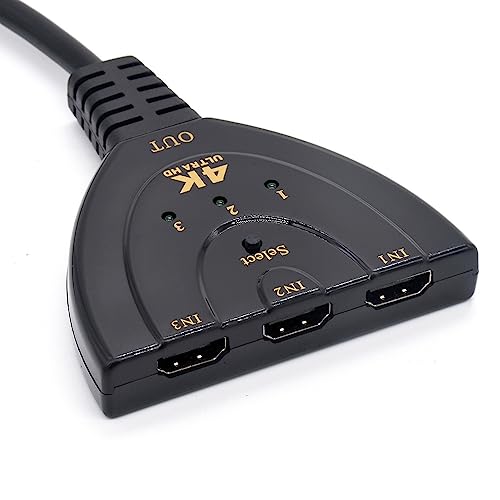 Selector HDMI 4K30HZ para conectar Tres Dispositivos a un Monitor 5