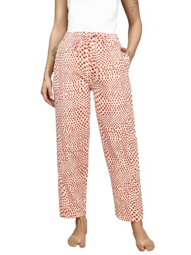 Image of PYNK by Lux Cozi Women's Cotton Printed Palazzo Pyjama Relaxed Lounge Pants | Super Soft Comfortable | Loungwear Pyjama Pant-Pack of 1
