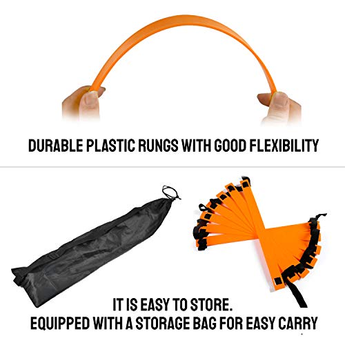 Tnzmart Agility Ladder Speed Ladder 6Rung10Ft 12Rung20Ft Training Equipment For Football Soccer Basketball With Carrying Bag (20Ft, Orange) #TOP4