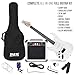 LyxPro Left Hand 39 Inch Electric Guitar and Starter Kit for Lefty Full Size Beginner’s Guitar, Amp, Six Strings, Two Picks, Shoulder Strap, Digital Clip On Tuner, Guitar Cable and Soft Case - White