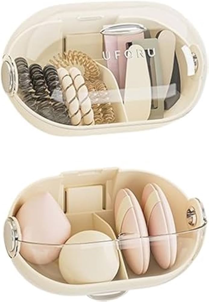 Amazon.co.jp: パフ収納ケース 化粧スポンジ収納 綿棒ケース 蓋付き