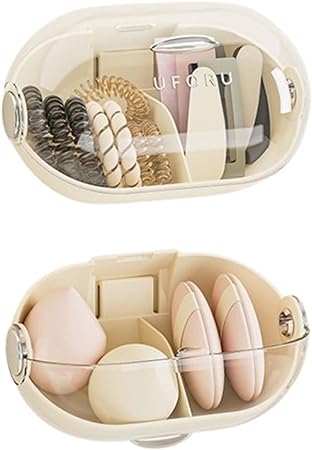 Amazon.co.jp: パフ収納ケース 化粧スポンジ収納 綿棒ケース 蓋付き