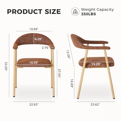 image for DUMOS Dining Chairs Set of 2, Linen Fabric Upholstered Kitchen Side Ch