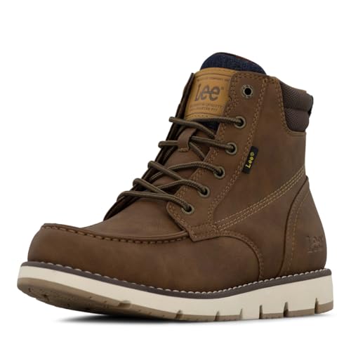 Lee Men's Waylon Chukka Boot, British Tan/Chocolate/Navy Denim, 11
