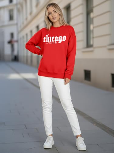 Image of LEOTUDE Women's Boyfriend Fit Loopknit Sweatshirt | Full Sleeve Drop Shoulder | Sweatshirt for Women