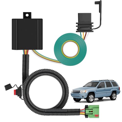 Nilight 4 Pin Trailer Wiring Harness Kit 55369 Vehicle Standard 4 Way Connector Custom for 1999 2000 2001 2002 2003 2004 Jeep Cherokee Including Laredo and with Skid Shield Simple Fit Tow Hitch