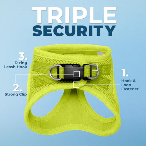 Image of Voyager Step-in Pet Harness - All Weather Mesh, Adjustable Step in Harness for Cats and Dogs by Best Pet Supplies - 307S Lime Green, XXXS