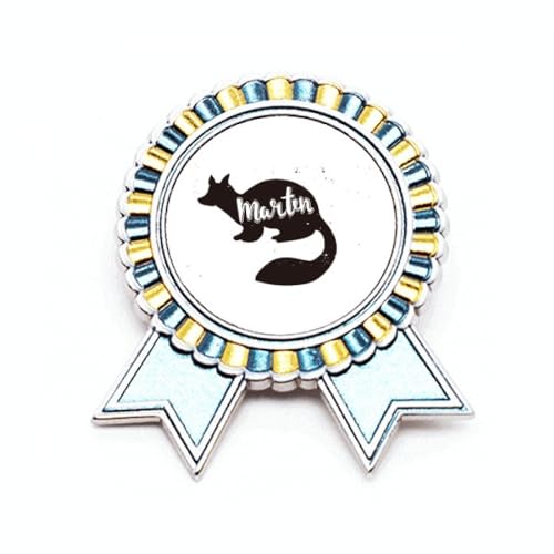 Broche martre noire et blanche, le cadeau idéal en métal M
