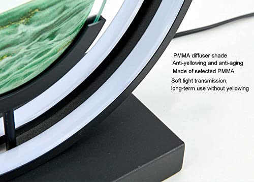 Sandaing Table Lamp,3D Hourglass Moving Sand Desk Lamp With Touch Switch,Three-Tone Light Flowing Sand Art,Mobile Phone Wireless Charging,Under The Sea Relaxing Decor (Color : Gold) #TOP1