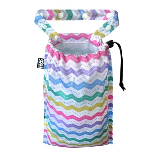 Image of Cute Hanging Car Trash Garbage Bag 100% Leakproof Waterproof Multipurpose for Car Back Front Seat Console with Hanging Strap (Colorful Ripple)